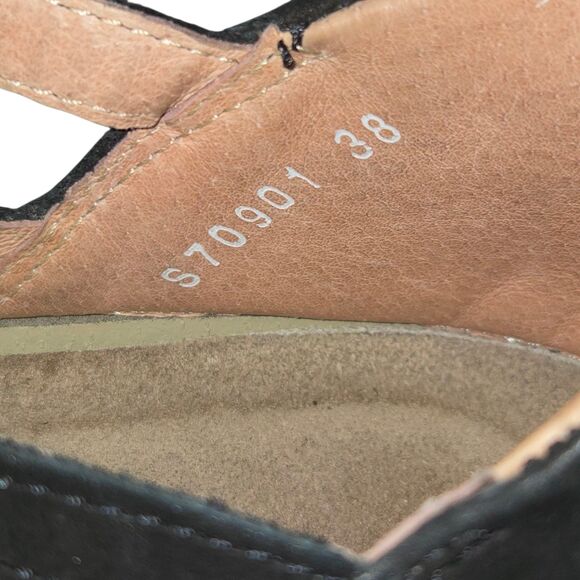 NAOT Yarrow Sandals Size 6 Black Nubuck Strappy Lace Up Wedge Heeled Anatomical - Picture 9 of 9